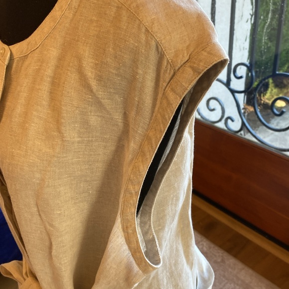 J Crew tan 100% linen dress- classy and comfortable Size XL - Picture 3 of 8